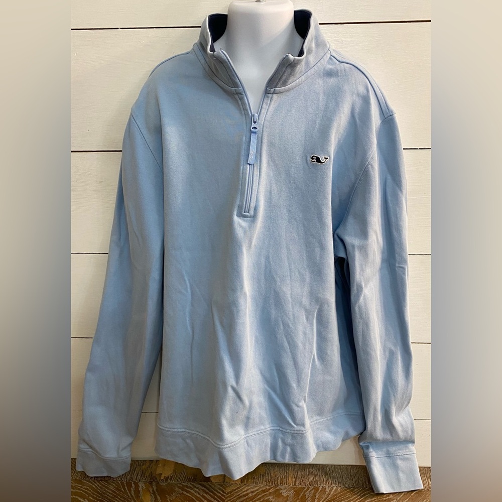 Vineyard Vines Boys’ Sz L (16) Lt‎ Blue 1/4 Zip Pullover